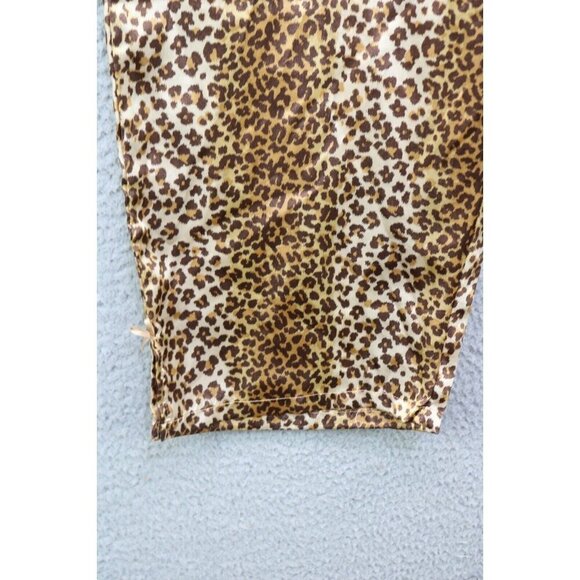 Kathryn Leopard Print Satin Pajama Set-Size Medium-Sleeveless - Picture 3 of 16